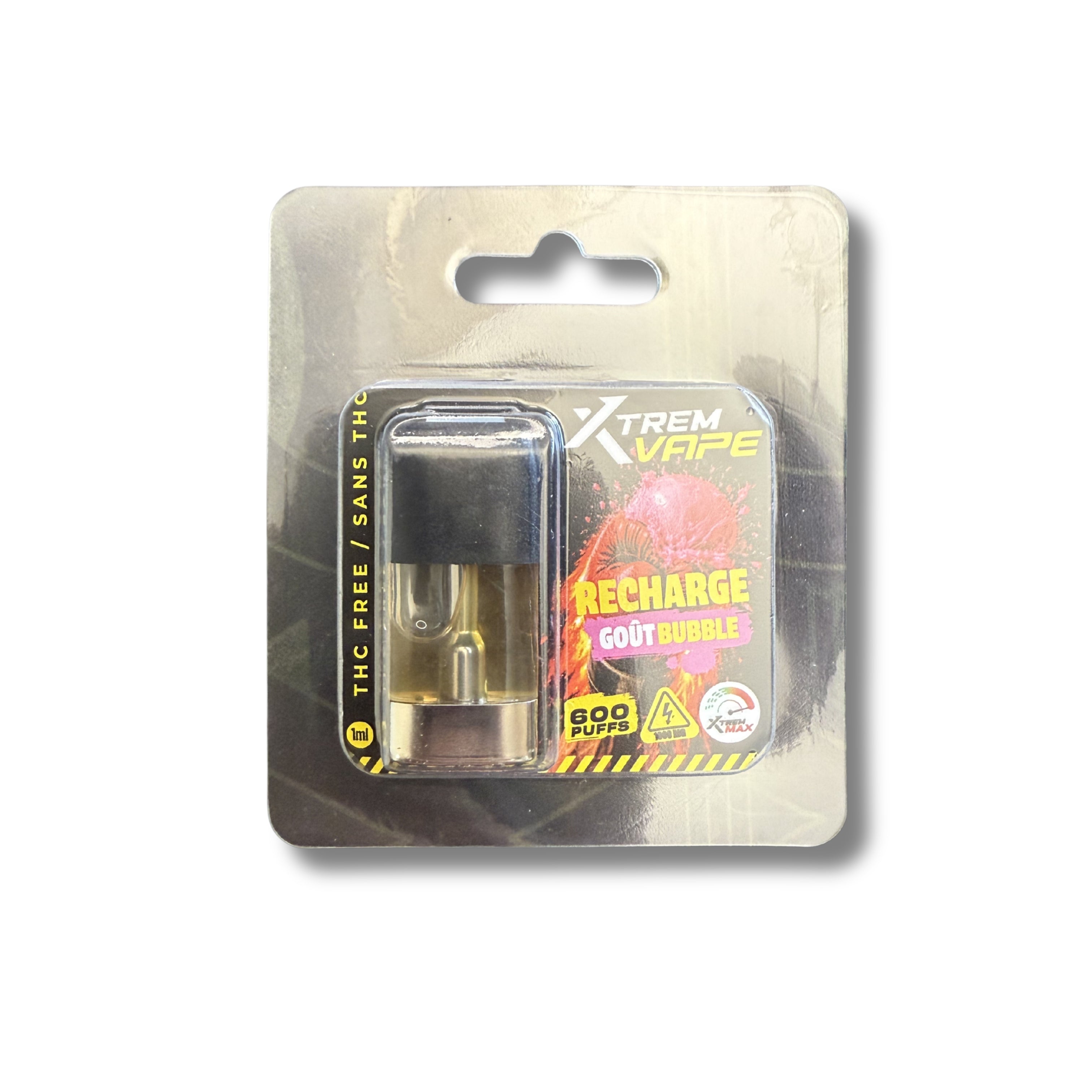 Recharge Xtrem Vape - Gout Bubble - 1000MG - 600 puffs - Sans THC (Néo-cannabinoïde)