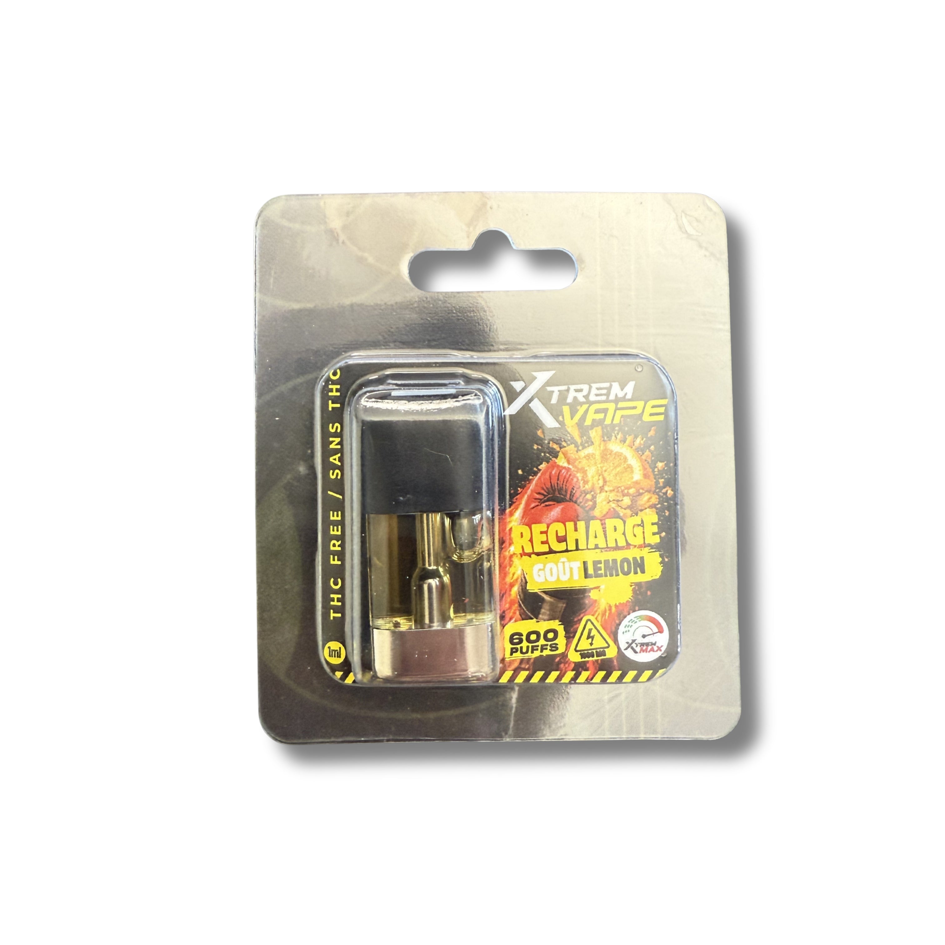 Recharge Xtrem Vape - Gout Lemon - 1000MG - 600 puffs - Sans THC (Néo-cannabinoïde)